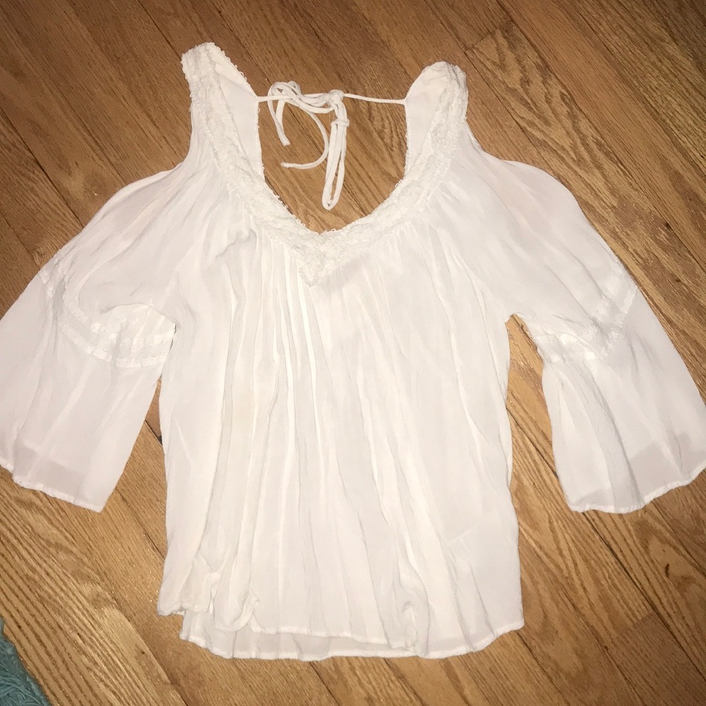 White Flowy Top